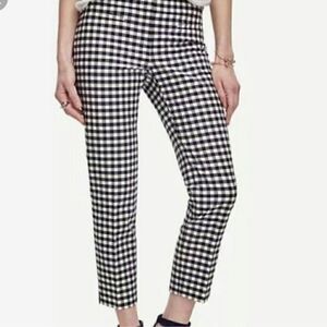 Ann Taylor Black White Checkered Cotton Blend Pants